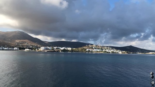 Syros island in Greece in summer seen by the sea