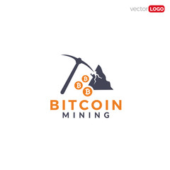 bitcoin mining icon/symbol/Logo Design Vector Template Illustration