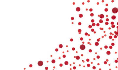 Red candies fly on white space. Chewing gum, sweets or jelly - Advertising Poster. Red blood cells microbiology. Microbes, virus sphere - 3d background illustration. Pathogenic bacteria enter blood