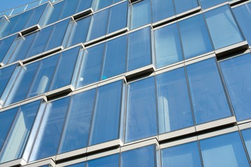 Office building in city center on a background closeup