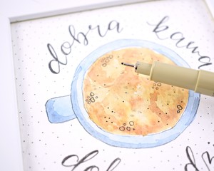 Lettering and watercolor painting