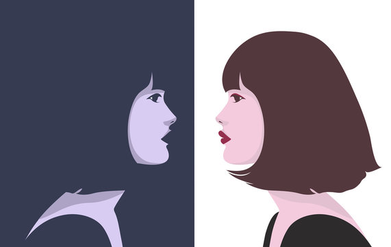 Light and dark mode - Woman Portrait