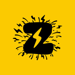 Z letter logo with lightning negative space.