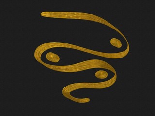 Gold lines on canvas
