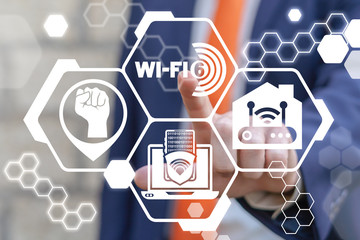 WI-FI 6 Wireless Connection Data Transmission Technology. WIFI Modern Sixth Generation Concept.