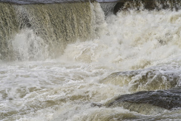 Waterfalls on a cloudy day