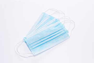 Medical mask on white background, Corona protection