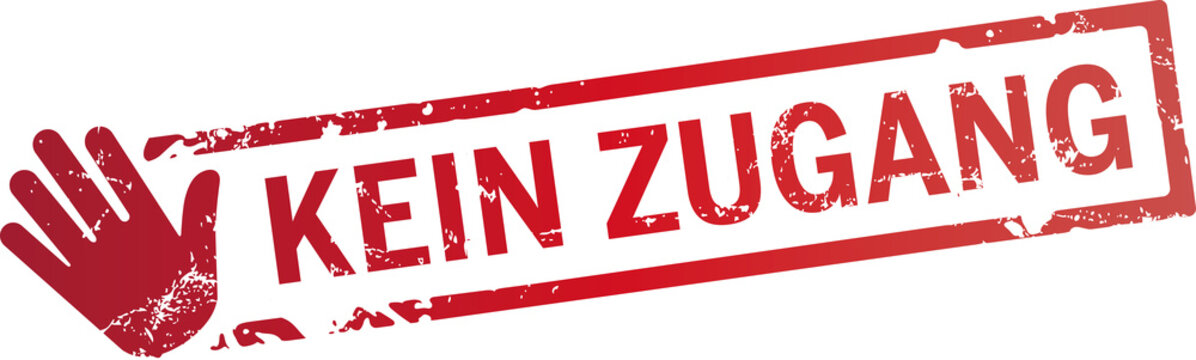 roter Stempel kein zugang