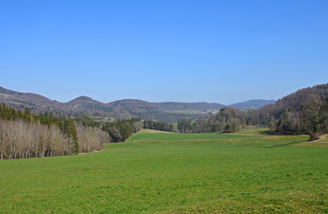 Fototapeta na wymiar Landschaft bei Löwenburg JU