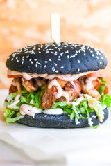 powerful burgers with juicy cutlets, fresh vegetables and crispy buns.