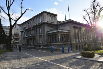 Fototapeta na wymiar The building of the Presidency of Serbia in Belgrade.