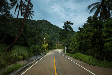 Carretera en la isla de Koh Tao (Tailandia)