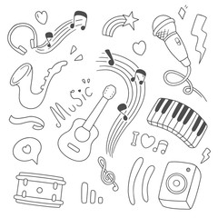 Music Doodle vector illustration. Drawing design concept