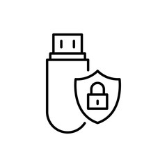 Secure Data input Vector icon Line Illustration.