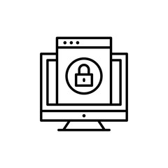 File Encryption Vector icon Line Illustration.