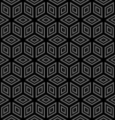 Seamless geometric hexagons and diamonds pattern.