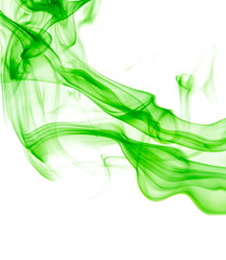 Green smoke on white background