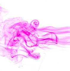 Purple smoke on white background