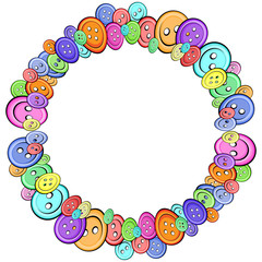 Set of multi-colored buttons for clothes of different sizes. Vector illustration - isolate on a white background.