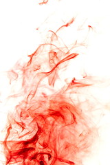 Red smoke on white background