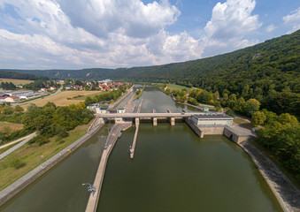 Obraz premium Picture of a lock at the main-danube-channel in southern Germany