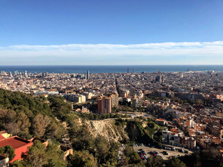 Fototapeta na wymiar panorama view of Barcelona city Spain.