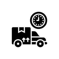 Delivery Van Vector Glyph  Icon Illustration