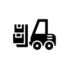 Forklift Vector Glyph  Icon Illustration