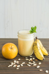 Yellow smoothie for healthy lifestyle