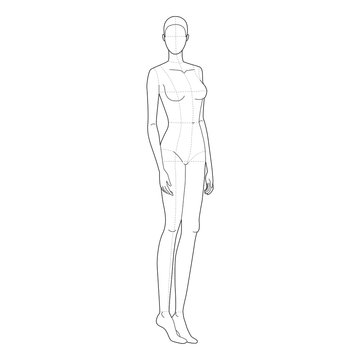 Fashion template of standing women. 