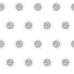 Fototapeta na wymiar Seamless pattern. Coronavirus 2019-ncov flu infection symbol illustration. Microscopic view of influenza. Graphics elemets.