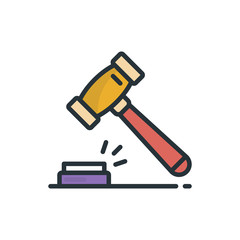 Auction Vector outline Filled Icon Illustration