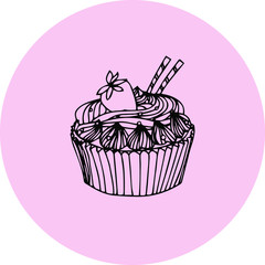 cupcakes food sweet icon sticker