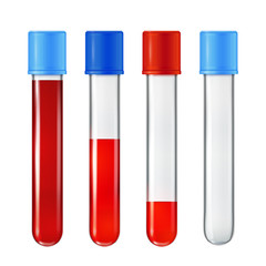 Medical test tubes with samples of blood taken. Vector illustration on a white background