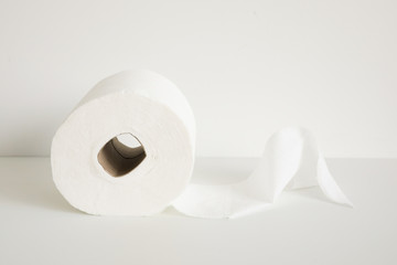 Toilet paper roll isolated on a white background