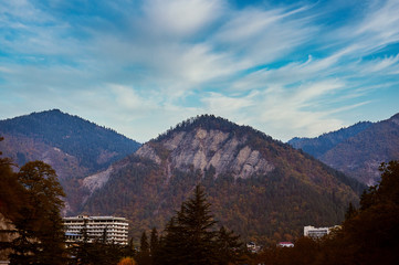 Mountain peak in the distance