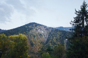 Fototapeta na wymiar Mountain peak in the distance