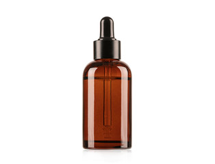 Dropper bottle mock up for cosmetic skin care medical product Essential oil isolated on white...