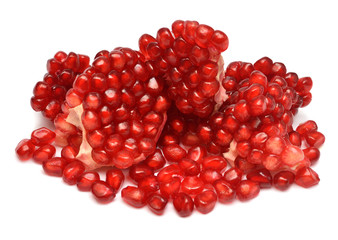Pomegranate fruit isolated on a white background. Depth of field throughout the photo