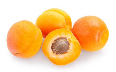 Fresh apricot isolated on white background