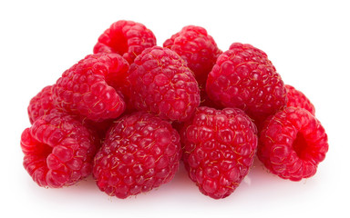 Fresh raspberry on white background