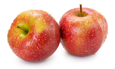 Fresh red apple isolated on white background