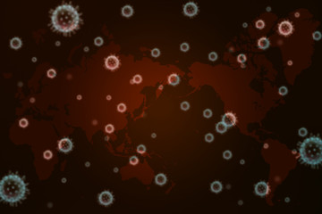 ウイルスに感染されていく世界のイメージ