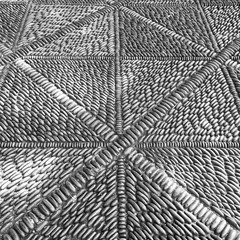 Geometric pattern stone floor