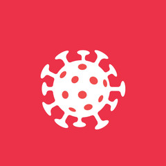 Coronavirus bacteria cell icon, 2019-nCoV. Stop the viral spread symbol