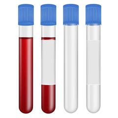 set of test tubes isolated on white background