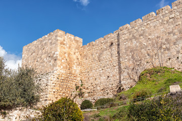 Fototapeta na wymiar Jerusalem Old City Walls - Israel