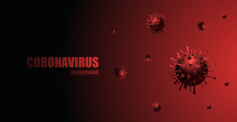 Viral infection. Background image of Coronavirus. Vector.