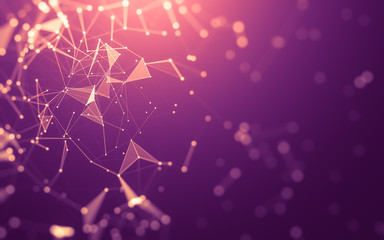 Abstract background. Molecules technology with polygonal shapes, connecting dots and lines....