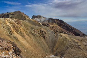 Ascent to top of Iztaccihuatl, Mexico (Popocatepetl on the left side)